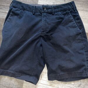 Express Men's Dark Navy Flat Front Shorts